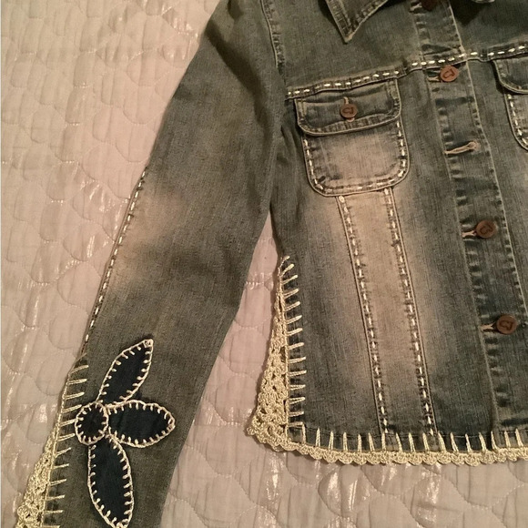CREST~VINTAGE~BOHO~JEAN JACKET~S~ - Picture 13 of 16